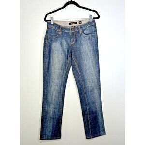 Ed Hardy Christian Audigier Mens 29 Dark Wash Embroidered Skull Rose‎ Jeans Blue
